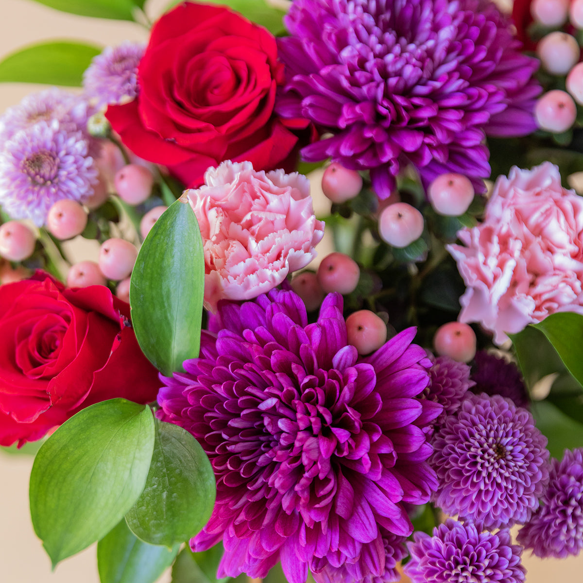 The Enchantment – Bouquet with Red and Purple Flowers