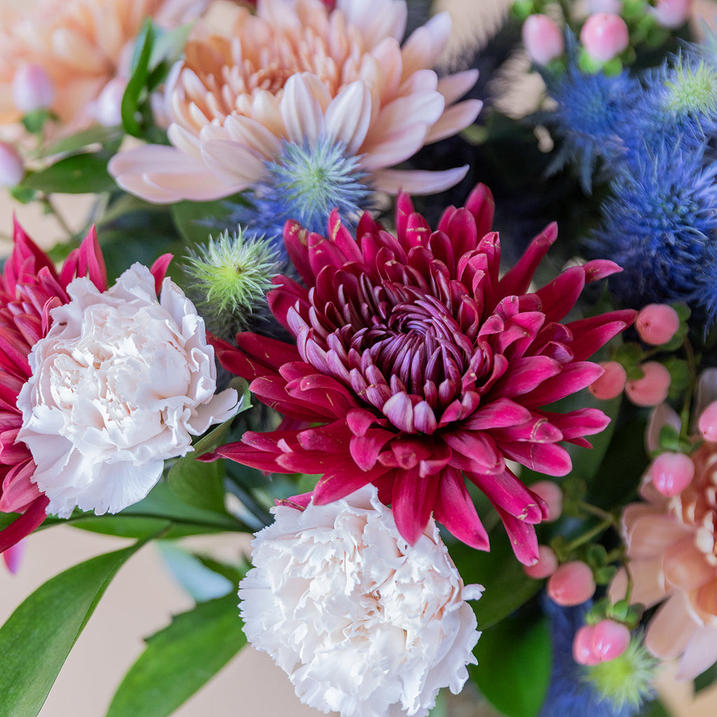 The Merlot – Blue and Burgundy Flower Bouquet