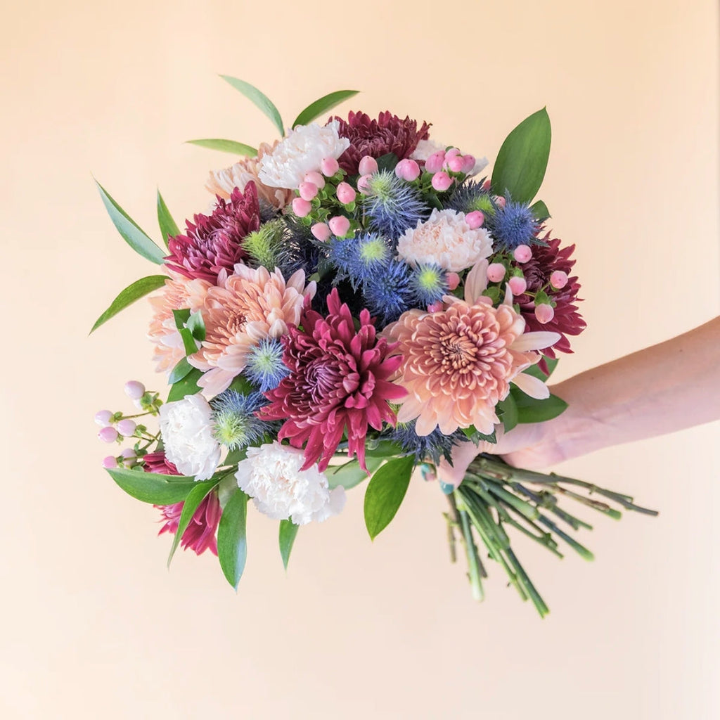 The Merlot – Blue and Burgundy Flower Bouquet