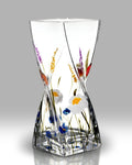 Meadow hand-blown glass twist vase, 20cm