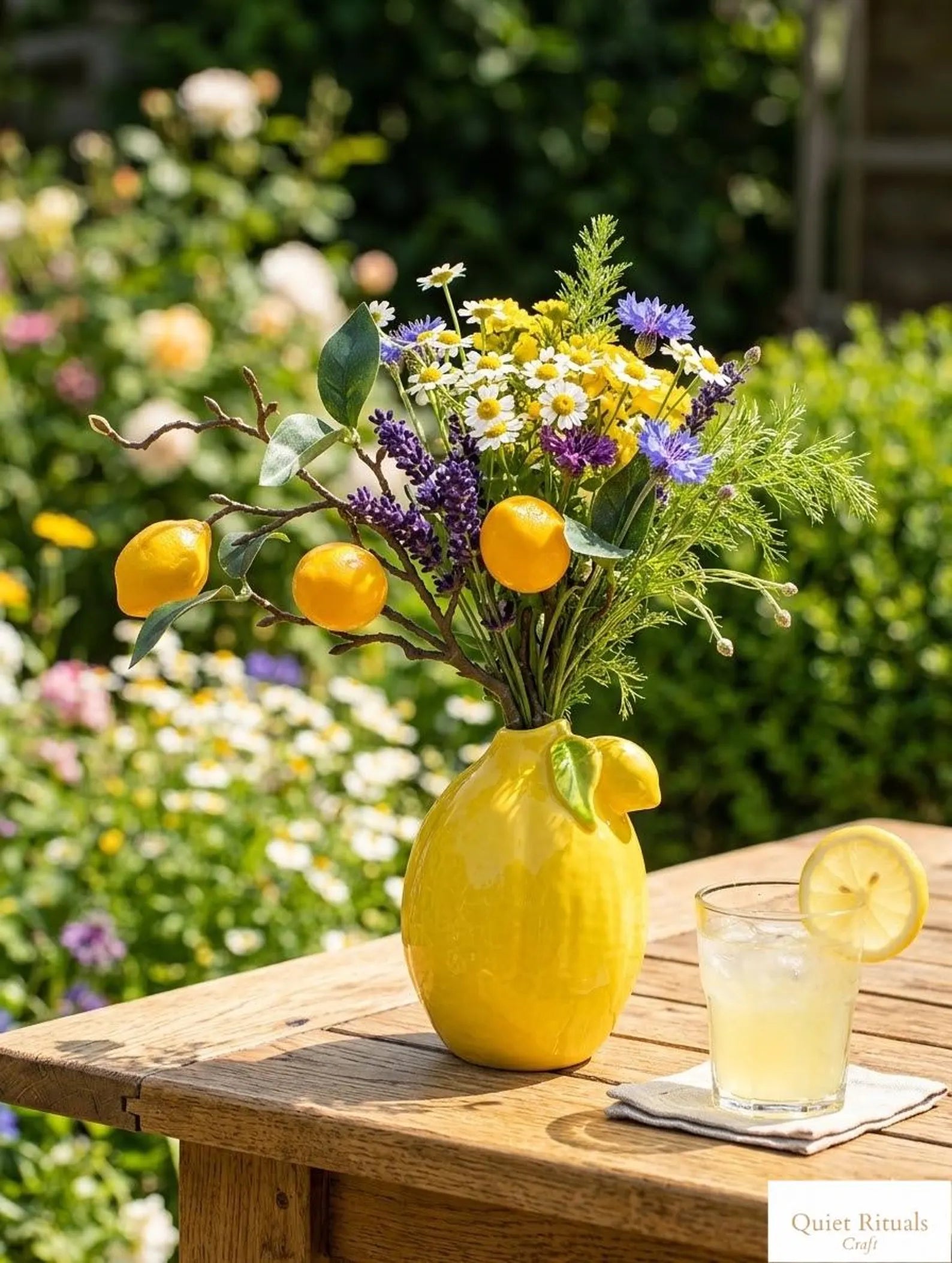 Ceramic Lemon Vase - Bright Yellow Fruit Shaped Flower Pot - Italian Riviera Style Home Decor - Modern Aesthetic Bud Vase Housewarming Gift